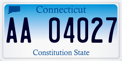 CT license plate AA04027