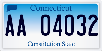 CT license plate AA04032