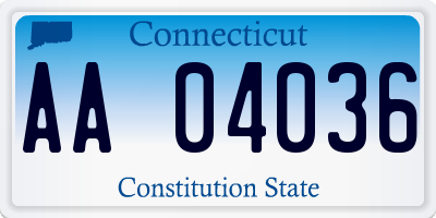 CT license plate AA04036