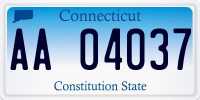 CT license plate AA04037