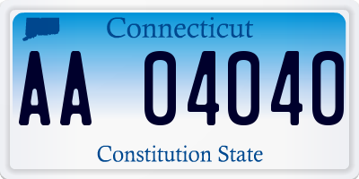 CT license plate AA04040