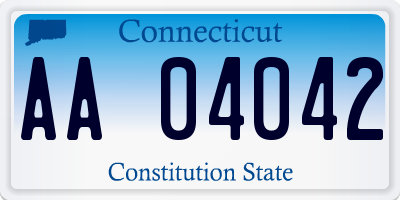 CT license plate AA04042
