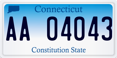 CT license plate AA04043