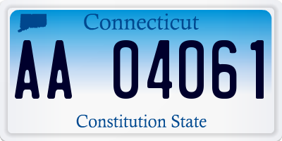 CT license plate AA04061