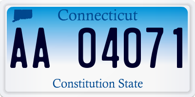 CT license plate AA04071