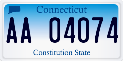 CT license plate AA04074