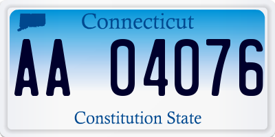 CT license plate AA04076