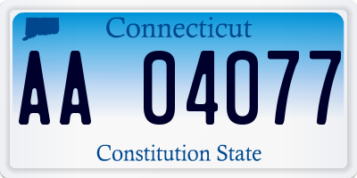 CT license plate AA04077