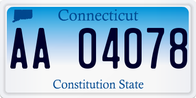 CT license plate AA04078