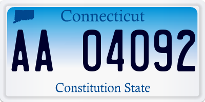 CT license plate AA04092