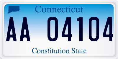 CT license plate AA04104