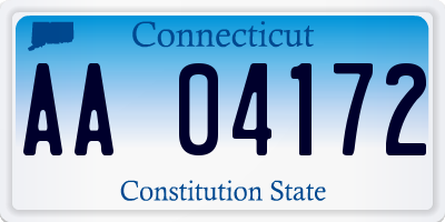 CT license plate AA04172