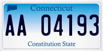 CT license plate AA04193