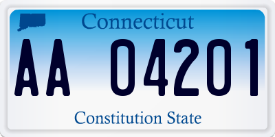 CT license plate AA04201