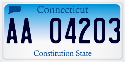 CT license plate AA04203