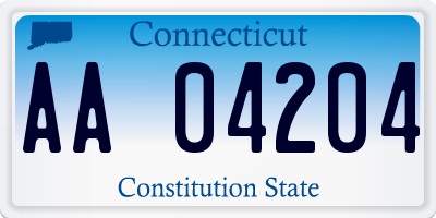 CT license plate AA04204