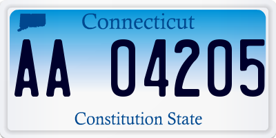 CT license plate AA04205