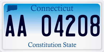 CT license plate AA04208