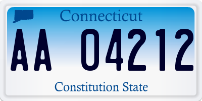 CT license plate AA04212