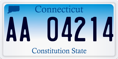 CT license plate AA04214