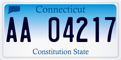 CT license plate AA04217
