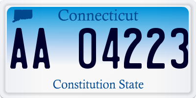 CT license plate AA04223