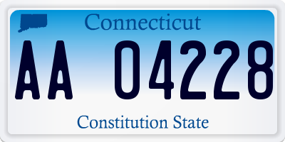 CT license plate AA04228