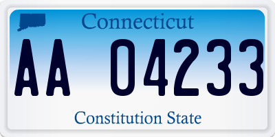 CT license plate AA04233