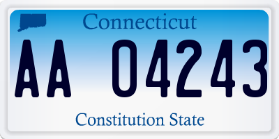 CT license plate AA04243