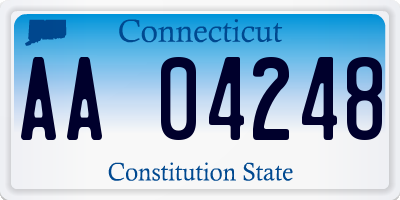 CT license plate AA04248