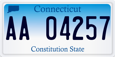 CT license plate AA04257