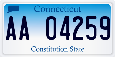 CT license plate AA04259