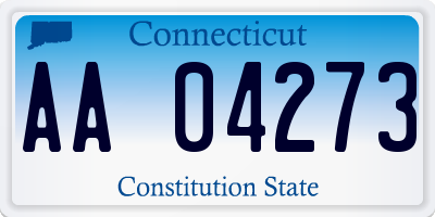 CT license plate AA04273