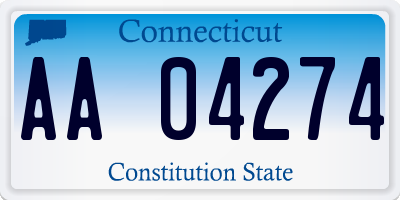 CT license plate AA04274
