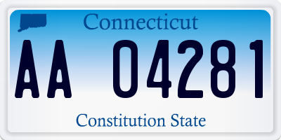 CT license plate AA04281