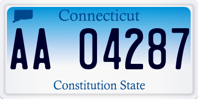 CT license plate AA04287