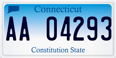 CT license plate AA04293