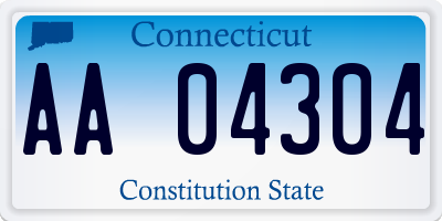 CT license plate AA04304