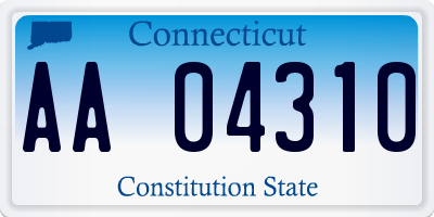 CT license plate AA04310