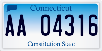 CT license plate AA04316