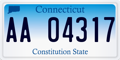 CT license plate AA04317