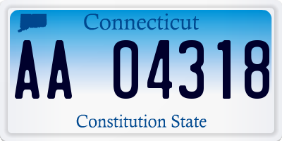 CT license plate AA04318