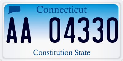 CT license plate AA04330