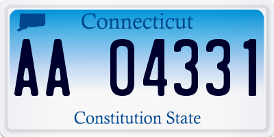 CT license plate AA04331