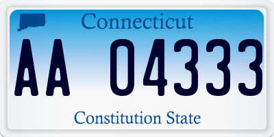 CT license plate AA04333