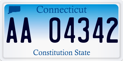 CT license plate AA04342