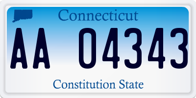 CT license plate AA04343