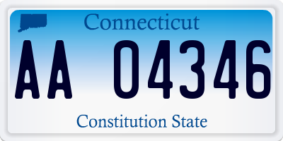 CT license plate AA04346