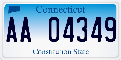 CT license plate AA04349