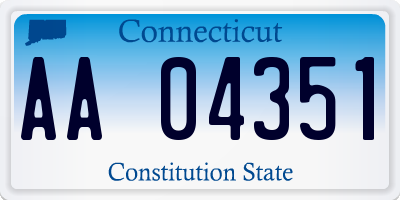 CT license plate AA04351